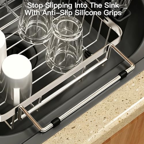 MAJALiS Dish Drying Rack Over The Sink with Utensil Holder - Image 6