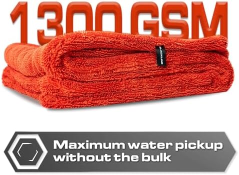 Blackline Microfiber Car Drying Towel 24"x36", 1300GSM Twisted Loop - Image 6