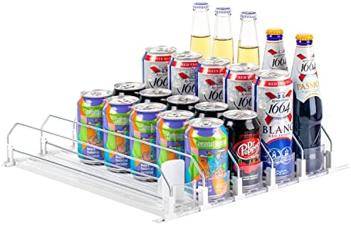 Baraiser Drink Organizer for Fridge, Self-Pushing Soda Can Organizer for Refrigerator, Width Adjustable Pusher Glide, Automatic Drink Dispenser (5 Rows, White) - Image 6