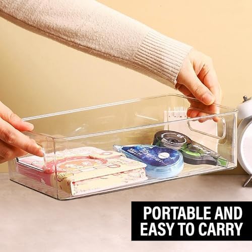 Clear Plastic Storage Bins, Pantry Organizers and Storage or Kitchen Organization and Storage Containers Bins for Organizing, Fridge, Freezer, Bathroom, Pantries, Refrigerator, Cabinet Organizer Bin - Image 7