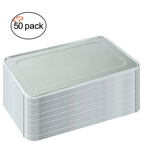 Tiger Chef 5-Pack Durable Aluminum Foil Steam Table Pans Full Size Lids, Disposable 21 x 13 inches - Image 4