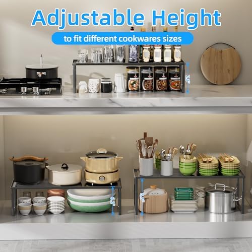 Cabinet Shelves, 4 Pack Stackable Shelves for Pantry Storage - Image 7