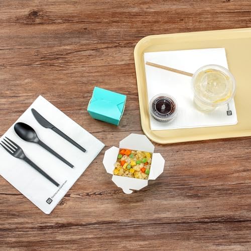 Restaurantware Bio Tek 2.8 x 2.2 x 2.5 Inch Food Containers 200 Noodle Takeaway Boxes - Disposable Sturdy Turquoise Paper 8 Ounce Take Out Boxes Rectangle For Hot Or Cold Foods - Image 6