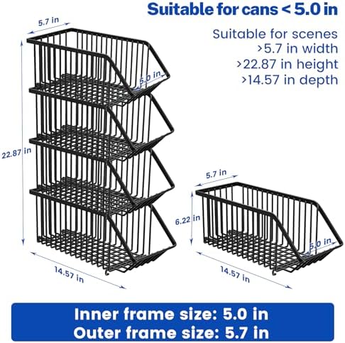Soda Can Organizer of 4 Pack,Stackable Can Organizer For Pantry, Soda Storage, Soup Soda Can Dispenser, Can Storage Rack for Pet Food Cans - Image 6