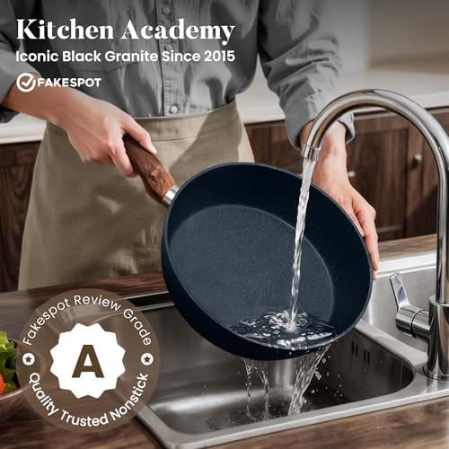Kitchen Academy Blue Pots and Pans Set Non Stick, 12Pcs Induction Cookware - Image 6