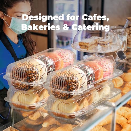 Fit Meal Prep 250 Pack 12" x 5" x 3" Clear Hinged Plastic Containers, Clamshell Take Out Containers, Bakery To Go Disposable Plastic Container, Ideal for Cake Roll Cookie Pastry Bread Fruit Sandwiches - Image 7