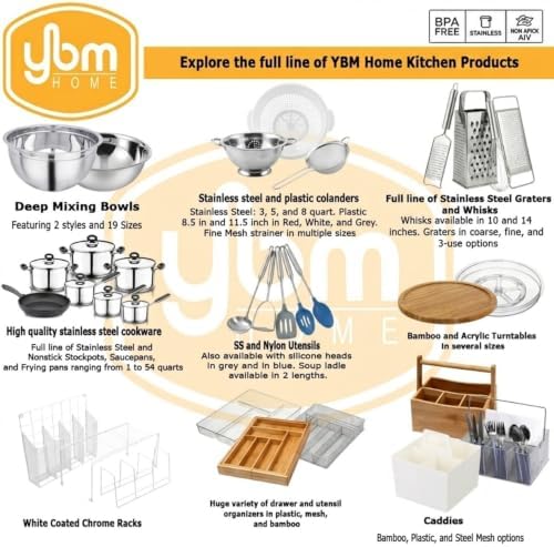YBM HOME 5 Quart Stainless Steel Premium Mixing Bowl – Heavy Duty Deep Prep Bowl for Baking, Cooking, Dough Mixing, Salad Serving & Commercial Kitchen Use - Image 7