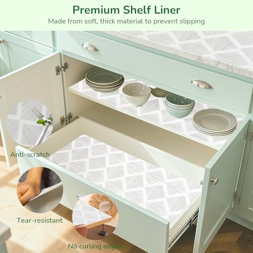 Drawer and Shelf Liners for Kitchen Non-Adhesive Gray 11.8in x 10FT - Image 6