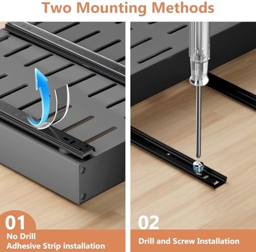2 Pack Pull Out Cabinet Organizer, Width 12"-19" Depth 17"-23", Black - Image 6