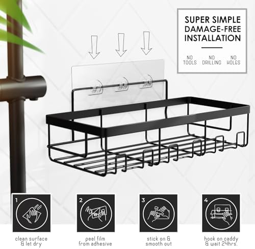 Clara Clark Bathroom Set, Shower Curtain Set and Shower Caddy Hanging - Image 7