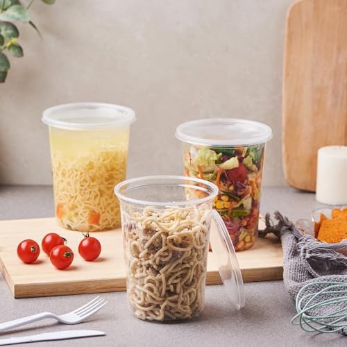 FULING [44 Sets - 32 oz. Plastic Deli Food Storage Soup Togo Containers With Airtight Lids Clear Disposable Takeout Quart Container … - Image 6