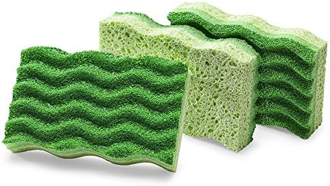 Libman Commercial 1076 Medium Duty Scrub Sponge, Cellulose, 4.5" x 3", Yellow and Green (Pack of 24 sponges) by TheLibmanCompany