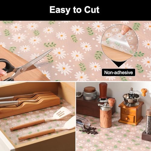 Cooyes Shelf Liner – Premium Non-Adhesive Cabinet & Drawer Liner for Kitchen – Waterproof Shelf Paper with Modern Pattern – Durable EVA Cabinet Mat – Easy to Cut (17.5" W x 240" L) - Image 6