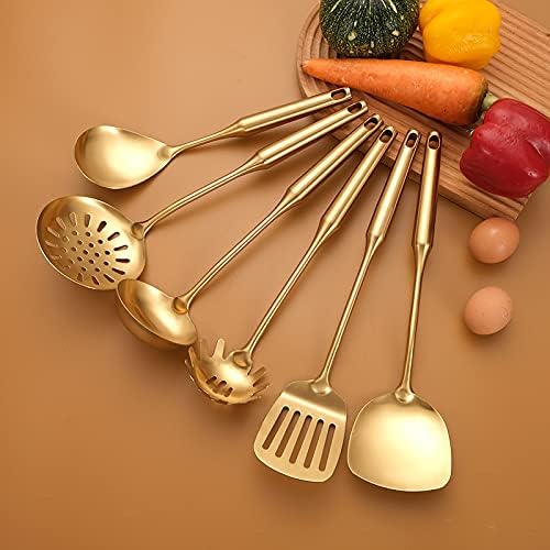 Pasta Fork, Pasta Spoon, Spaghetti Sever, 304 Stainless Steel Pasta Server, Gold Spaghetti Spoon Server, Heat Resistant, 12.63 inch - Image 6