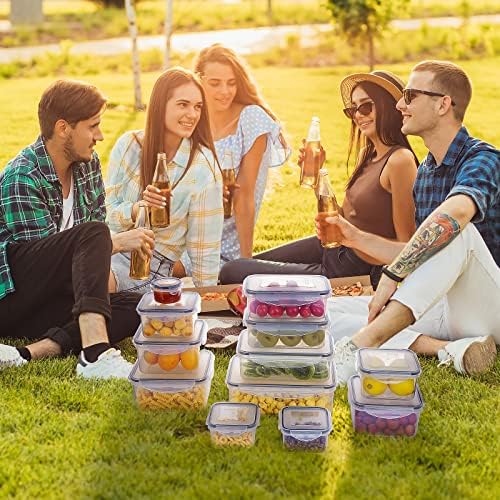 34 PCS Food Storage Containers with Lids Airtight(17 Lids &17 Containers) | Microwave/Dishwasher Safe 100% Leakproof Storage Containers for Meal Prep Kitchen Storage Organization with Labels & Pen - Image 7