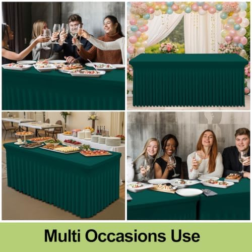 Smiry 2 Pack Spandex Elastic Fitted Table Cloth Skirt for 6FT Table - Image 6