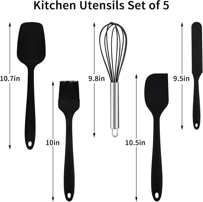 Rorence Stainless Steel Mixing Bowls: Metal Mixing Bowl Set with Lids and Handles Non-slip Silicone Bottom Nesting Bowls for Kitchen Set of 3 - Black - Image 6