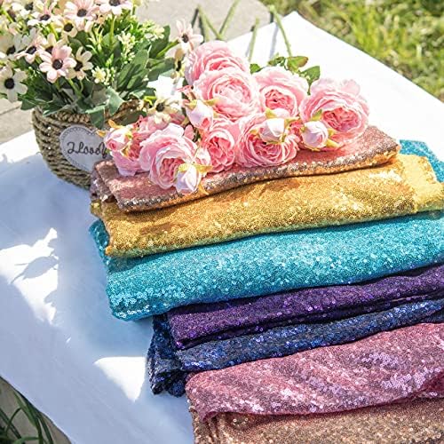 JYFLZQ Navy Blue Sequin Tablecloth, Glitter Party Table Cover 90 Inch Round - Image 6