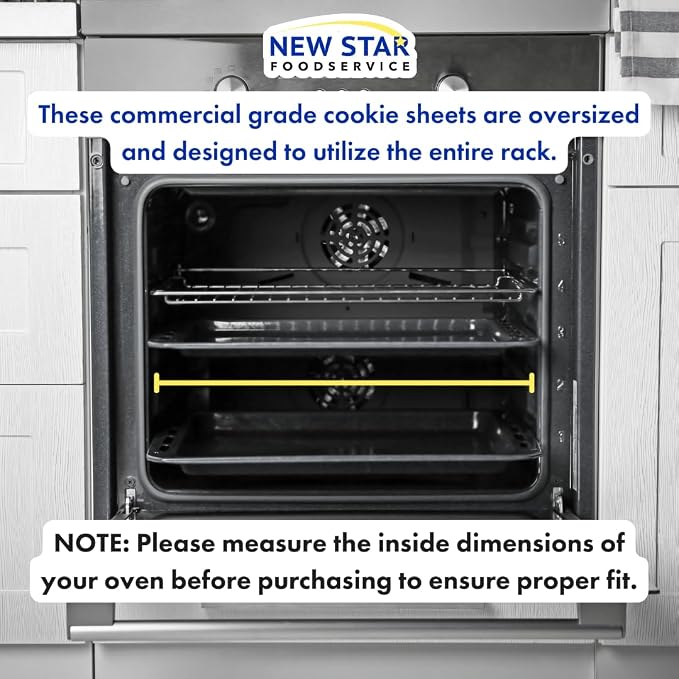 New Star Foodservice Commercial 18-Gauge Aluminum Sheet Pan and Silicone Baking Mat Set, 18 x 26 inch (Full Size) - Image 9
