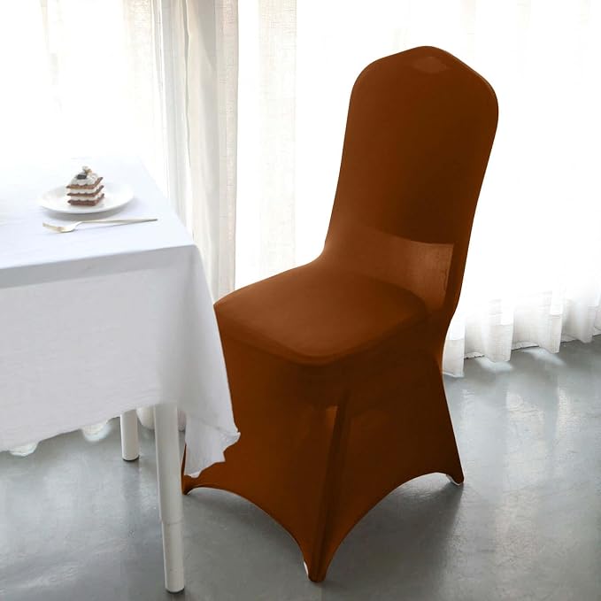 Tableclothsfactory Cinnamon Brown Spandex Stretch Fitted Banquet Chair Cover - 160 GSM - Image 8