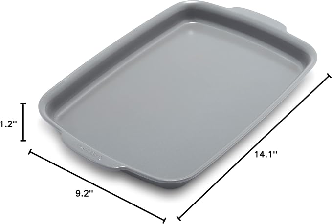 GreenPan Premiere Ovenware Healthy Ceramic Nonstick 13" x 9" Quarter Sheet Baking Pan, PFAS-Free, Warp-Free Bakeware, Durable Quick Heating, Oven & Broiler Safe to 600F, Dishwasher Safe, Gray - Image 10