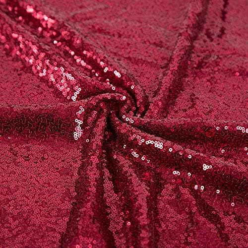 JYFLZQ Burgundy Sequin Tablecloth, Glitter Party Table Cover 90 Inch Round - Image 6