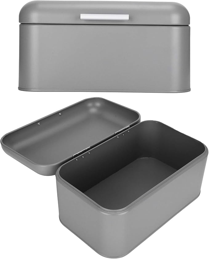 Large Bread Box,Iron Bread Box with Lid,Metal Bread Storage Bin,Bread Keeper Container,Bread Containers Storage,Modern Solid Color Retro Style,for Kitchen Counter - Image 9