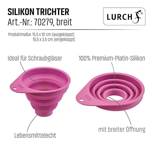 Lurch 70279 Foldable Silicone Funnel for Easy Transfer of Food Wide Grape - Image 7