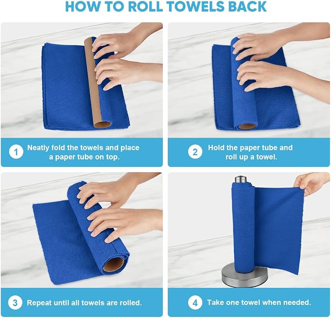 AIDEA Microfiber Cleaning Cloth 330 Sheets 6 Roll, Cleaning Rags 11×9" - Image 7