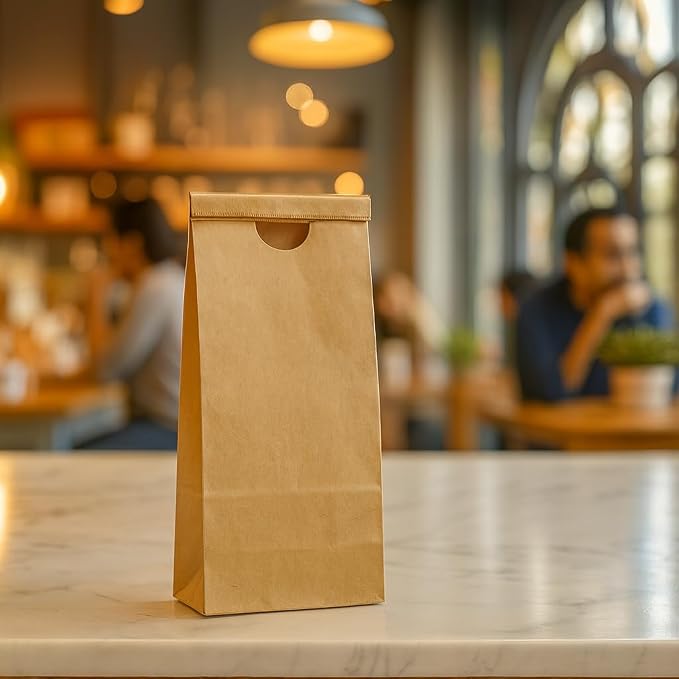 AwePackage Kraft Paper Grease Resistant Tin Tie Bag with Poly Liner (100, 8 oz) - Image 5