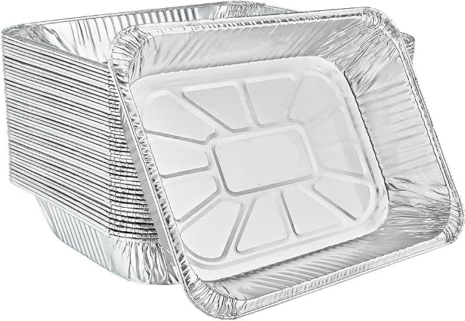 Aluminum Half Size Shallow Pan With Lid - Foil Disposable Shallow Pans for Food Prepping - 100% Recyclable half size pans - Perfect for Cookware - Set of 500 - Image 8