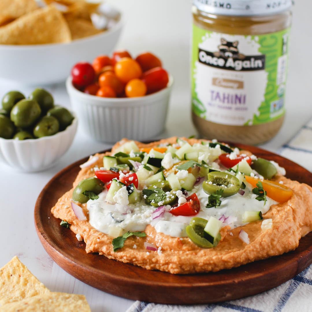 Once Again Organic Sesame Tahini, 16oz - Salt Free, Unsweetened - USDA Organic, Gluten Free, Vegan, Kosher, Peanut Free - Glass Jar - Case of 12