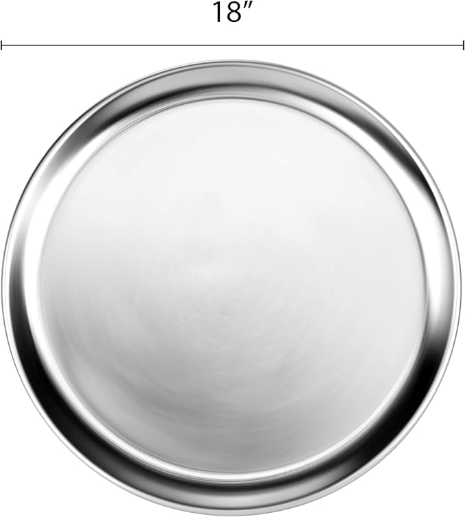 TrueCraftware- 18-Inch Aluminum Pizza Pans Set of 3 Wide Rim- Pizza Tray for Baking Bakeware Commercial Quality for Pizzeria Restaurant Home Kitchen - Image 5