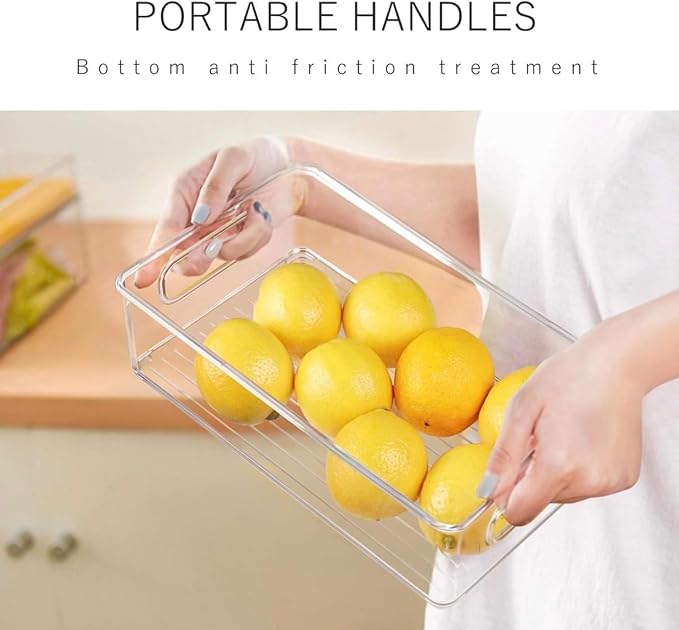 12 Pack Refrigerator Organizer Bins | 3 Sizes Stackable Clear Pantry Storage with Handles for Fridge, Freezer, Shelves, Drawer, Snack Organizer for Home & Kitchen - Image 8