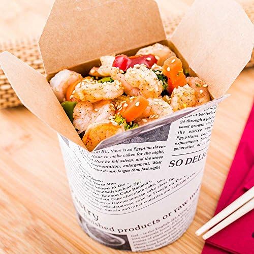 Restaurantware Bio Tek 3.3 x 3 x 4 Inch Food Containers 50 Durable Noodle Boxes - Disposable Sustainable Newsprint Paper 16-Ounce Takeout Boxes Round For Takeouts And Delivery Or Picnics - Image 3