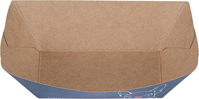 Restaurantware-Bio Tek 6 Ounce Boat Paper Boats, 400 Disposable #40 Food Trays - PE Lining, Durable, Black Paper Food Baskets, For Concession Stands, Picnics, or Fairs, Stackable - Image 12