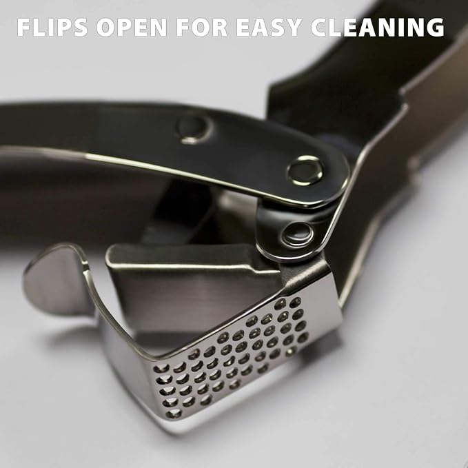 Premium Heavy Duty Garlic Press - 100% 304 Stainless Steel Professional Garlic Mincer & Crusher - Easy Clean Dishwasher Safe Kitchen Tool, Includes Custom Cleaning Brush - Image 9