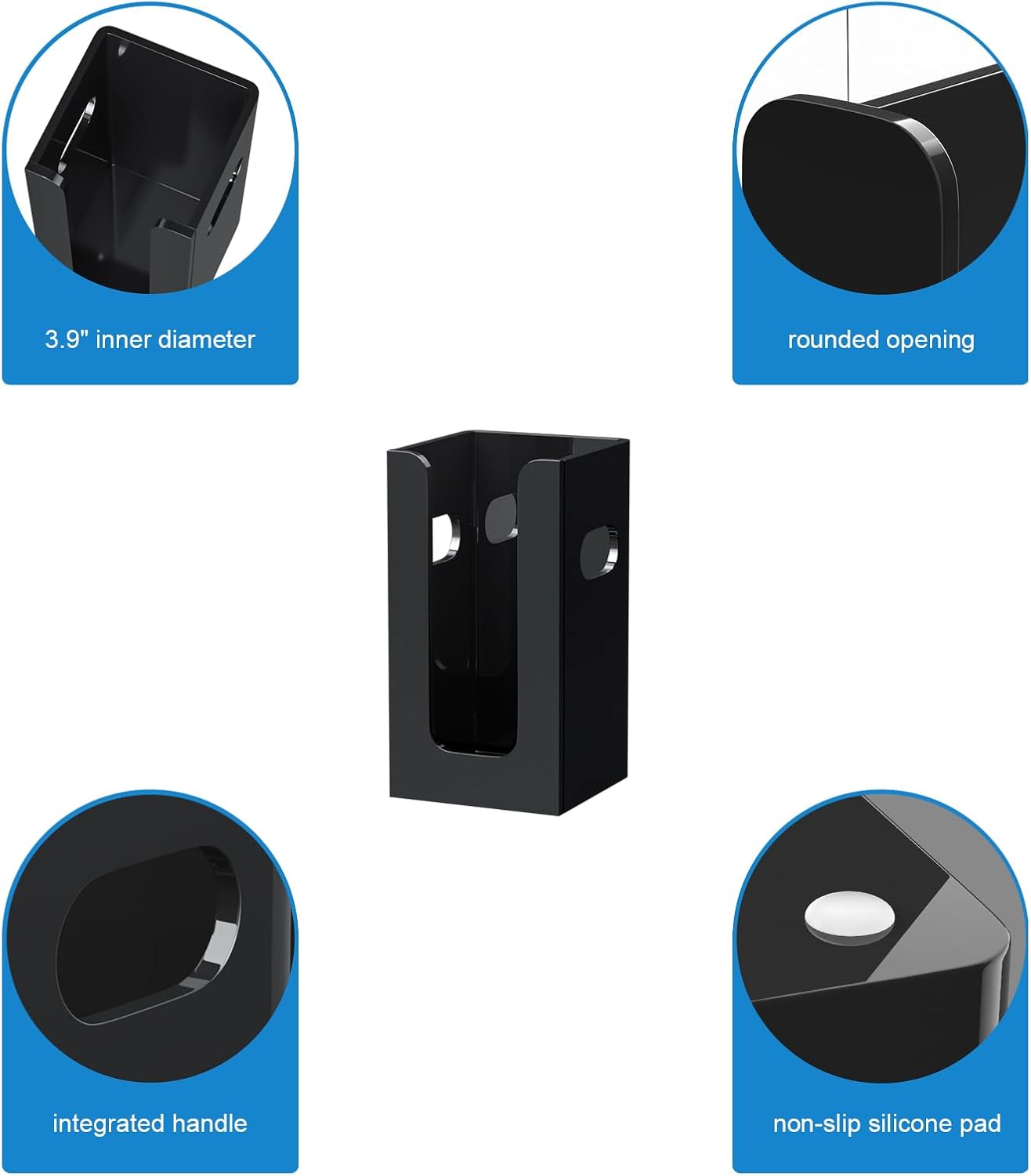 WINFFOR Disposable Cup Organizer Dispenser - Black Acrylic Cup and Lid Holder with Handles Plastic Cup Dispenser Countertop Paper Coffee Cup Holder for Coffee Bar House Party Essentials