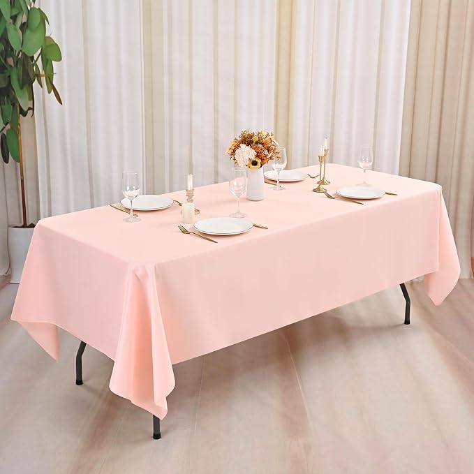 10 Pack Pink Tablecloths for Rectangle Tables, 60 x 102 Inch - Image 7