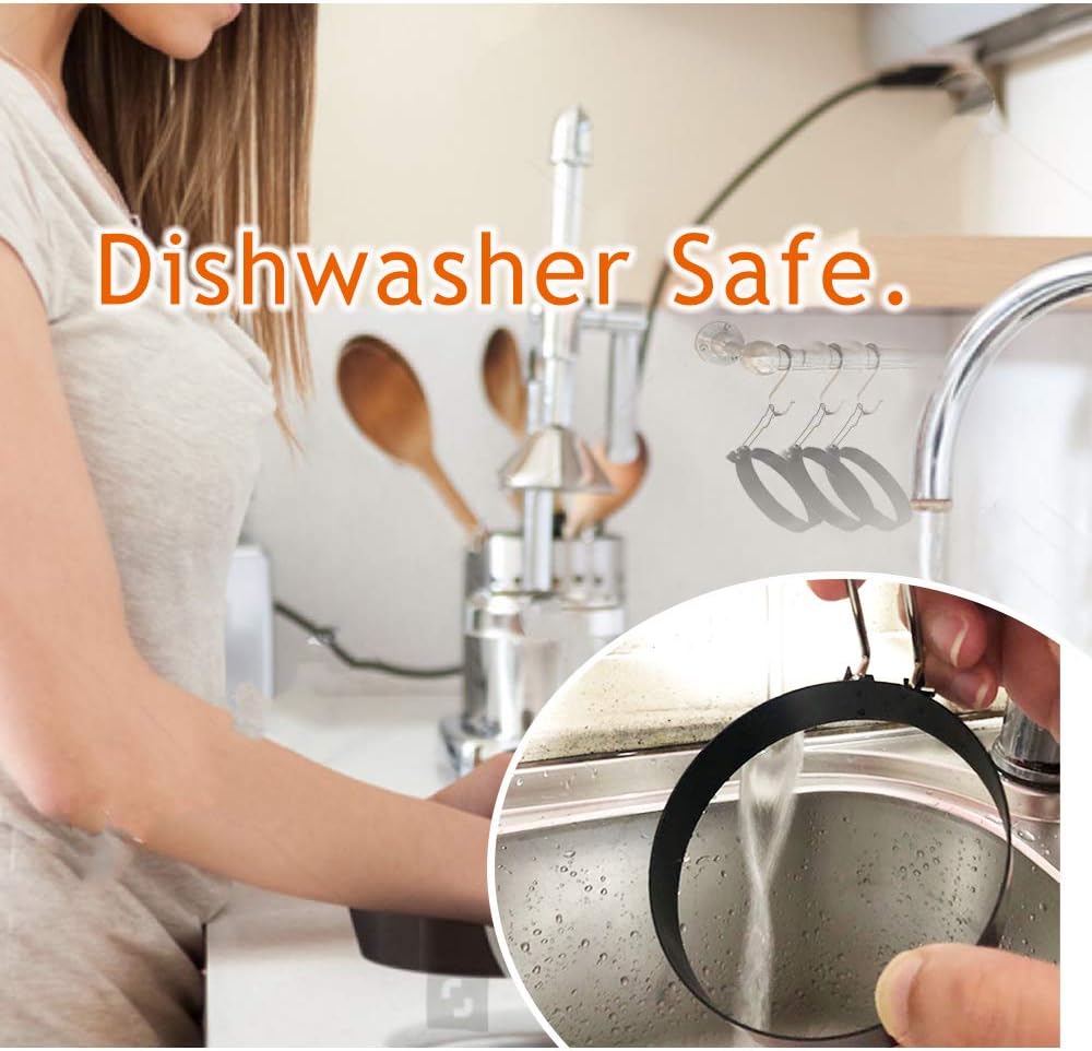 COTEY 3.5" Egg Rings Set of 2 with Silicone Handle, Large Ring for Frying Eggs, Round Mold for English Muffins - Griddle Cooking Shaper for Breakfast