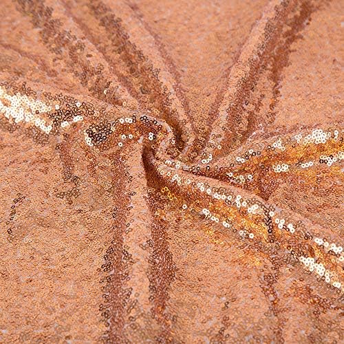 JYFLZQ Rose Gold Sequin Tablecloth, Glitter Party Table Cover 90 Inch Round - Image 6
