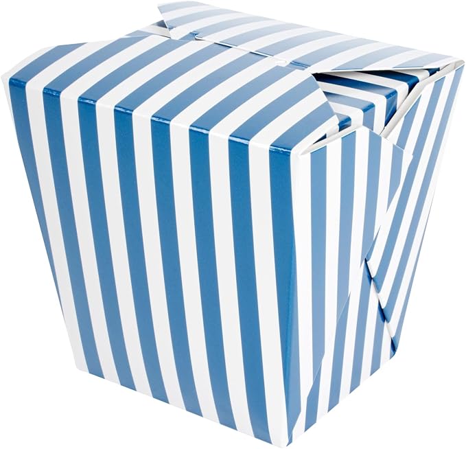 Restaurantware 26 oz Blue And Paper White Stripe Noodle Container, 200 Ct - Image 15