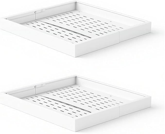 VEVOR Pull Out Cabinet Organizer, 4 Pack Expandable Width (12.2"-18.9"), 20.47" Deep Pull Out Drawers for Cabinets, Sliding Drawer for Kitchen Pantry Cabinet Organizer with Nano Adhesive Strips, White - Image 9