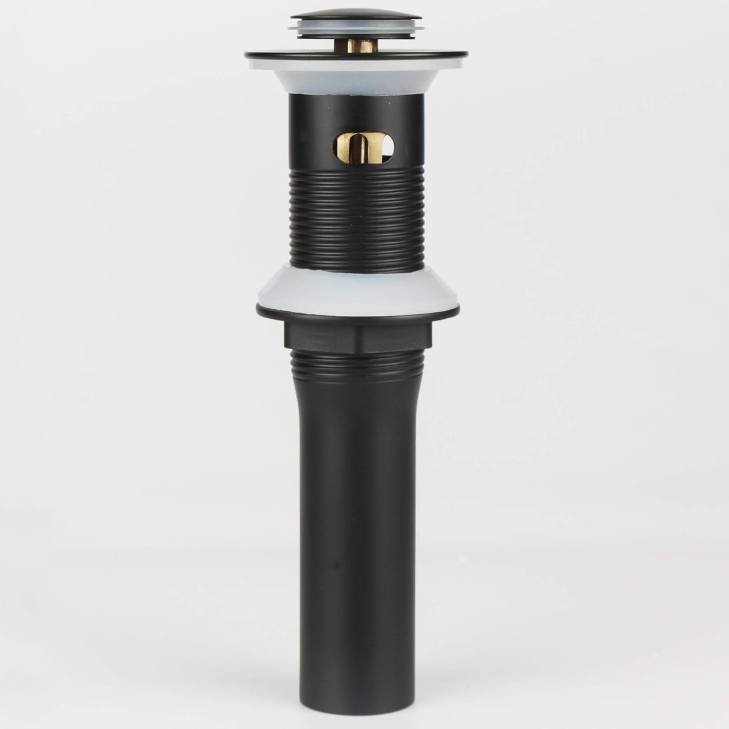 Detachable Basket Pop Up Drain Stopper with Overflow, Bathroom Lavatory Vanity Vessel Sink Drain, Black