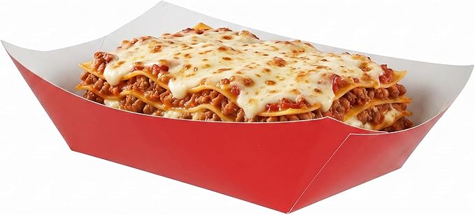 Restaurantware-Bio Tek 1 Pound Food Trays, 200 Disposable Paper Food Trays - Heavy-Duty, Greaseproof, Red Paper Food Boats, For Snacks, Appetizers, Or Treats, Use At Parties Or Carnivals - Image 6