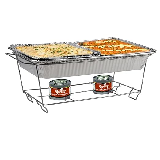 Tiger Chef TC-20505 Durable Aluminum Oblong Foil Deep Pan Containers with Foil Lids, Aluminum Foil Pans with Lids, 21" x 13" x 2.5" Size (Pack of 5) - Image 5