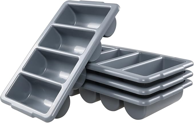 Pack of 4 4-Compartment Restaurant Silverware Organizer Bins - Image 7