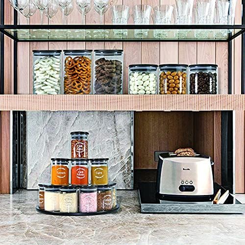 Urban Green Glass Jars with Airtight Black Lids, Food Storage Container with Airtight Lids, Glass Canisters Sets, Kitchen Food Storage Containers (6 Sets of 20oz) - Image 6