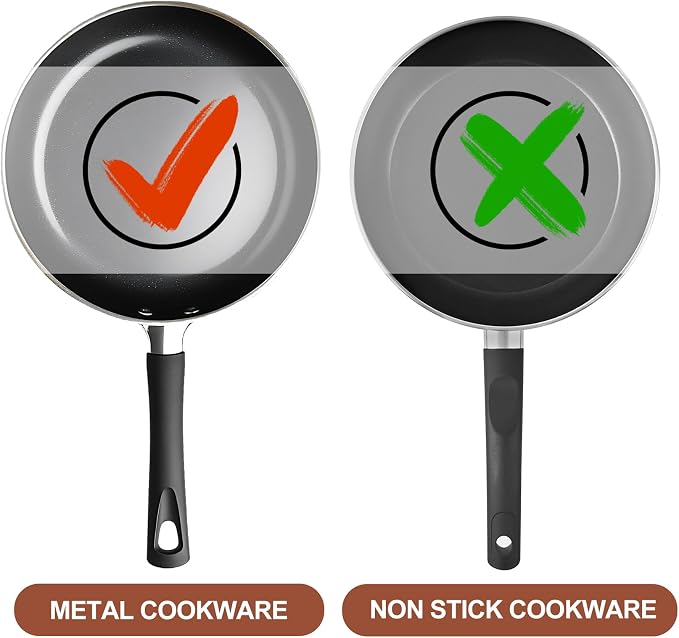 304 Stainless Steel Cooking Utensils Set, 10pcs Long Metal Kitchen Utensils Set Come with Spoon, Potato Press, Spatula, Ladle, Skimmer, Turner, Pasta Server - Image 8