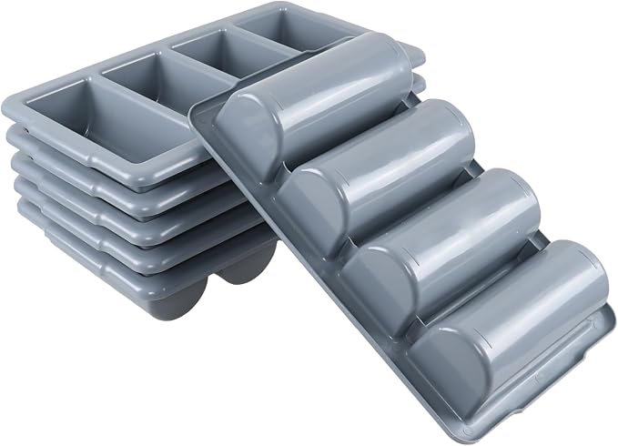 Morcte 4-Compartment Commercial Silverware Bin, Set of 4, Gray - Image 7